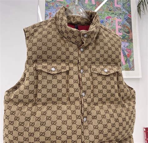 blue gucci vest|Gucci vest north face.